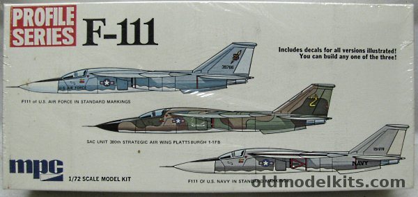 MPC 1/72 General Dynamics F-111A Profile Series - Standard USAF Markings / SAC 380th SAW Plattsburgh / US Navy Standard Markings, 2-1510-150 plastic model kit